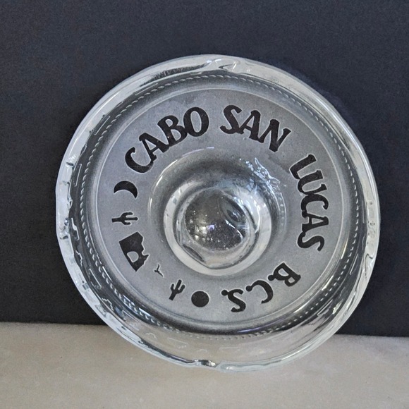 Other - Cabo San Lucas Ash Tray B.C.S. Mexico Clear Glass‎ Novelty Souvenir Ashtray